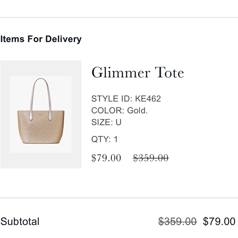 Kate Spade, gold metallic tote